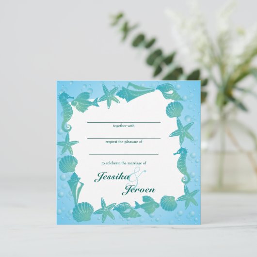 Ocean Theme Wedding invitation 招待状 (スタンド正面)