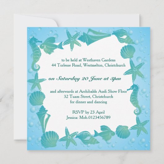 Ocean Theme Wedding invitation 招待状 (裏面)