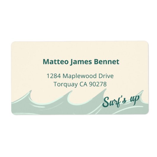 Ocean themed Address Label for Kids ラベル (正面)