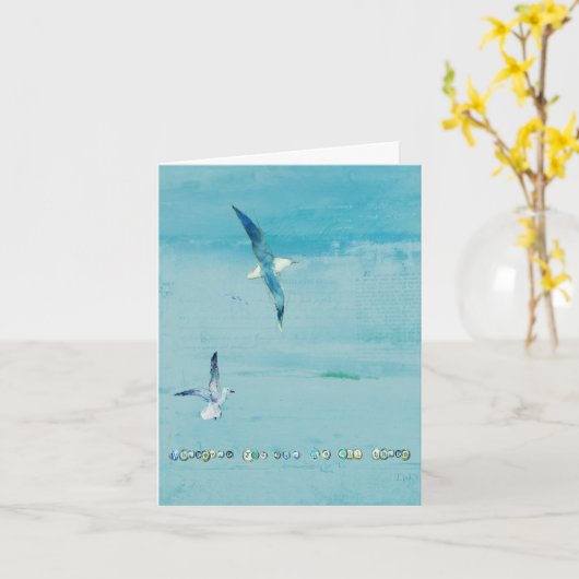 Ocean themed greeting card カード (黄色い花)