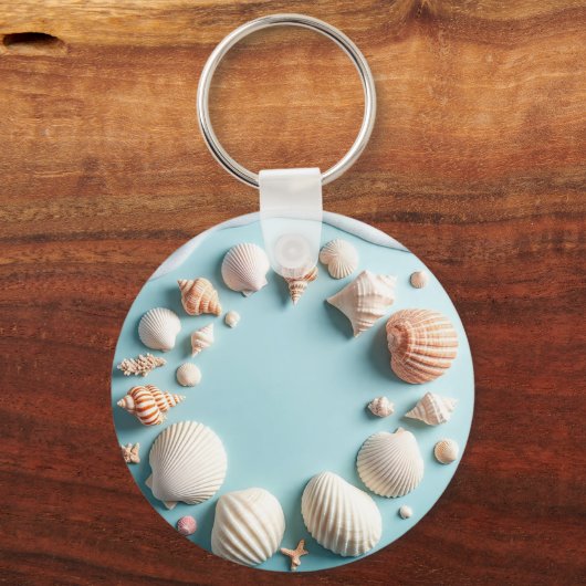 Ocean-Themed Keychain – Sea Life Design with Shell キーホルダー (裏面)