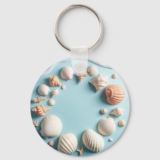 Ocean-Themed Keychain – Sea Life Design with Shell キーホルダー (裏面)
