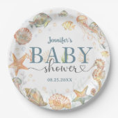 Ocean Under The Sea Baby Shower Gender Neutral ペーパープレート (正面)