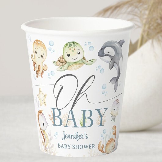 Ocean Under The Sea Baby Shower Gender Neutral 紙コップ