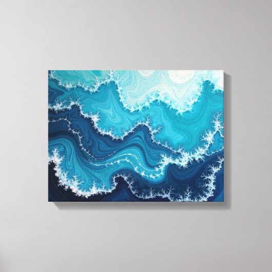 Ocean Veins – Deep Sea Fluid 16"x12" Abstract キャンバスプリント (正面)