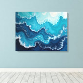 Ocean Veins – Deep Sea Fluid 24"x18" 抽象画 キャンバスプリント (インサイチュ (ウッドフロア))