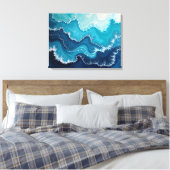 Ocean Veins – Deep Sea Fluid 24"x18" 抽象画 キャンバスプリント (インサイチュ (寝室))