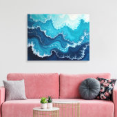 Ocean Veins – Deep Sea Fluid 24"x18" 抽象画 キャンバスプリント (インサイチュ (リビング))
