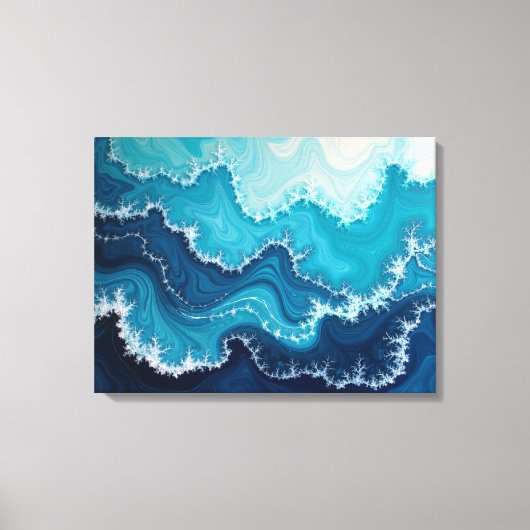 Ocean Veins – Deep Sea Fluid 24"x18" 抽象画 キャンバスプリント (正面)