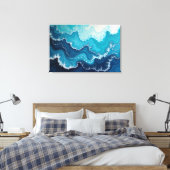 Ocean Veins – Deep Sea Fluid 36"x24" 抽象画 キャンバスプリント (インサイチュ (寝室))