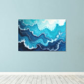 Ocean Veins – Deep Sea Fluid 36"x24" 抽象画 キャンバスプリント (インサイチュ (ウッドフロア))