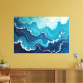 Ocean Veins – Deep Sea Fluid 36"x24" 抽象画 キャンバスプリント (インサイチュ (リビング))