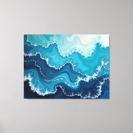 Ocean Veins – Deep Sea Fluid 40"×32" 抽象画 キャンバスプリント (正面)