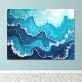 Ocean Veins – Deep Sea Fluid 40"×32" 抽象画 キャンバスプリント (インサイチュ (ウッドフロア))