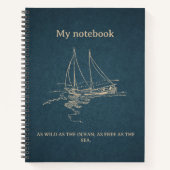 Ocean Vibes Notebook – Beach Journal ノートブック (正面)