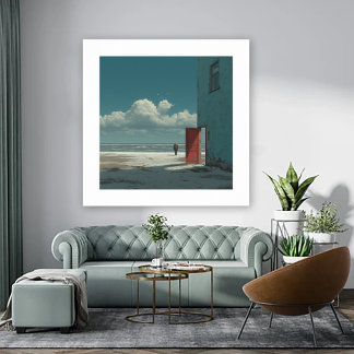 Ocean View - A Man Stands Staring at Ocean ポスター