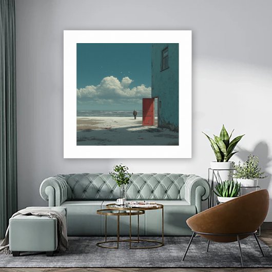 Ocean View - A Man Stands Staring at Ocean ポスター