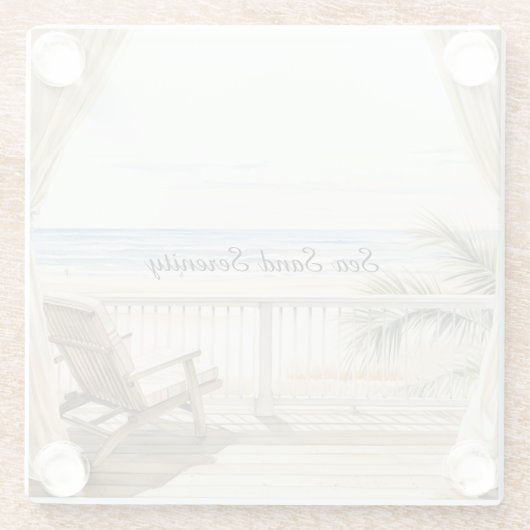 Ocean View Beach Serenity ガラスコースター (裏面)