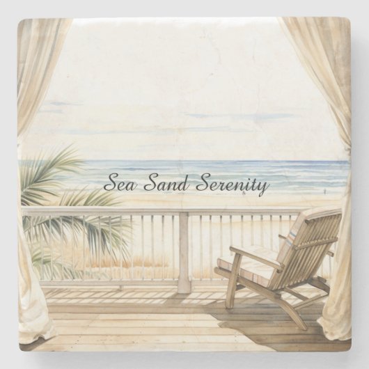 Ocean View Beach Serenity ストーンコースター (正面)