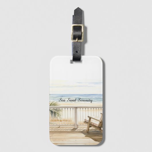 Ocean View Beach Serenity ラゲッジタグ (正面縦)