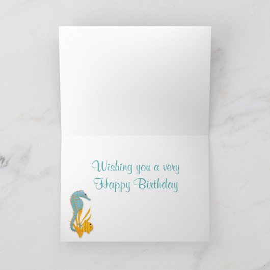 Ocean View Birthday Card Template カード (内部)