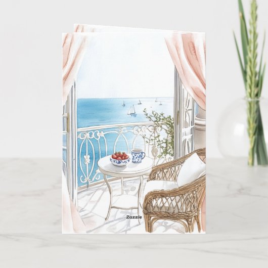 Ocean View Boats Thinking of You カード (裏面)