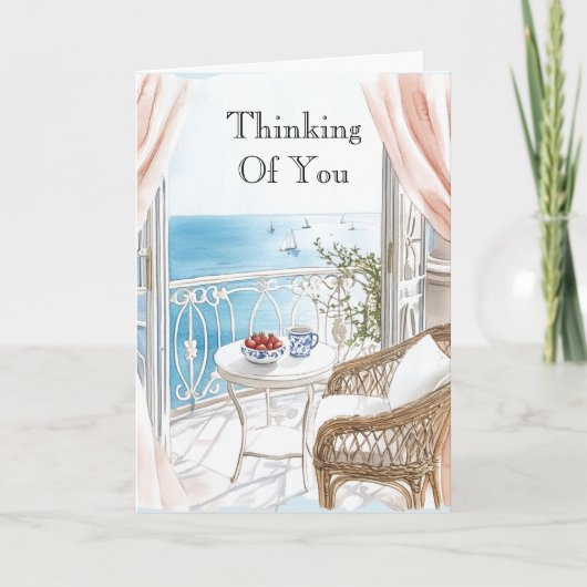 Ocean View Boats Thinking of You カード (正面)