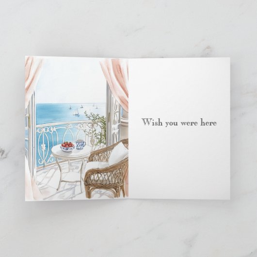 Ocean View Boats Thinking of You カード (内部)