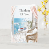 Ocean View Boats Thinking of You カード (黄色い花)