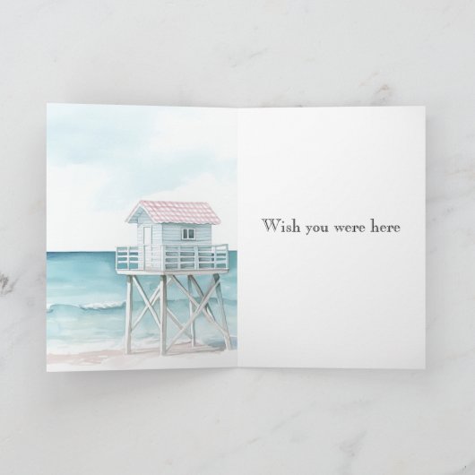 Ocean View Boats Thinking of You カード (内部)