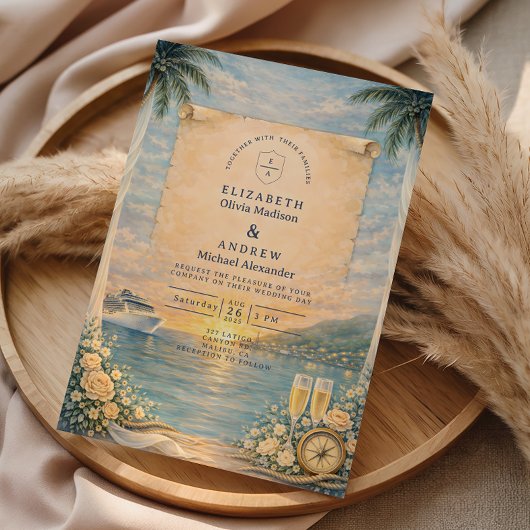 Ocean View Cruise Wedding 招待状