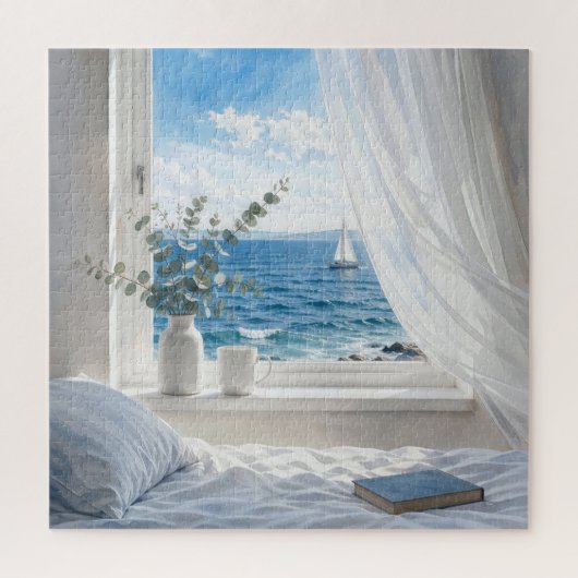 Ocean View in a Bedroom Window ジグソーパズル (縦)
