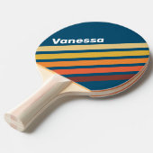 Ocean Vintage Vibe Angled Striping with Name 卓球ラケット (正面アングル)