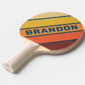 Ocean Vintage Vibe Bold Striped with Name 卓球ラケット (正面アングル)