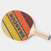 Ocean Vintage Vibe Bold Striped with Name 卓球ラケット (横)