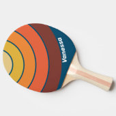 Ocean Vintage Vibe Circle Stripe with Name 卓球ラケット (横)