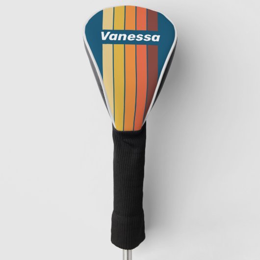 Ocean Vintage Vibe Pin Striped with Name ゴルフヘッドカバー (正面)