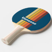 Ocean Vintage Vibe Pin Striped with Name 卓球ラケット (正面アングル)