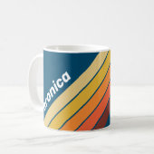 Ocean Vintage Vibe Stripes with Name コーヒーマグカップ (正面左)