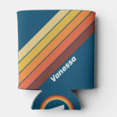 Ocean Vintage Vibe Stripes with Name 缶クーラー (裏面)