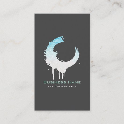 Ocean Water & White Sand Swirl • Custom Editable 名刺 (正面)