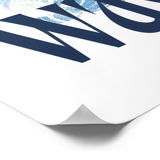 Ocean Wave Art Print Indigo Hokusai Style Surf ポスター (角)