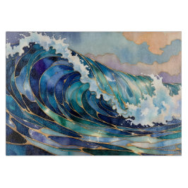 Ocean Wave Blue Gold Cutting Board カッティングボード