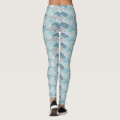 Ocean Wave Blue Grey Leggings レギンス (裏面)