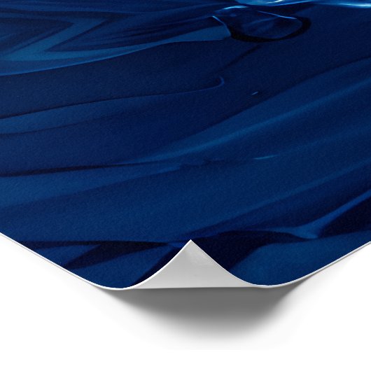 Ocean Wave Fluid Art Sunset Glow Abstract ポスター (角)