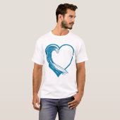 Ocean Wave Heart Design Tシャツ (正面フル)