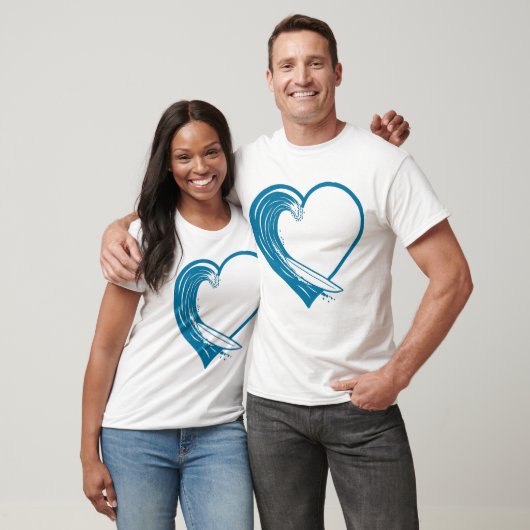 Ocean Wave Heart Design Tシャツ (ユニセックス)