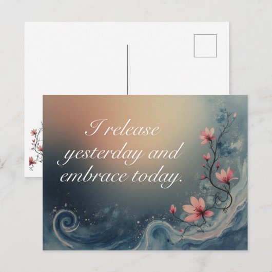 Ocean Wave Inspirational Calming Message ポストカード (正面/裏面)