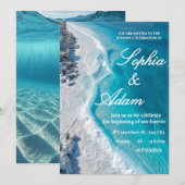 Ocean Wave Luxury Invitation セーブザデート (正面/裏面)