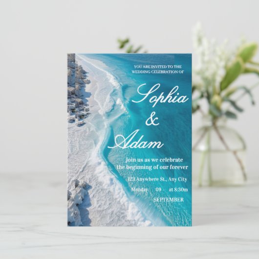 Ocean Wave Luxury Invitation 招待状 (スタンド正面)
